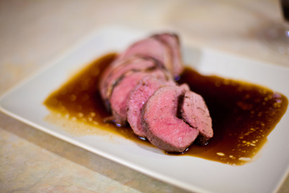 roast bacon-wrapped venison loin recipe